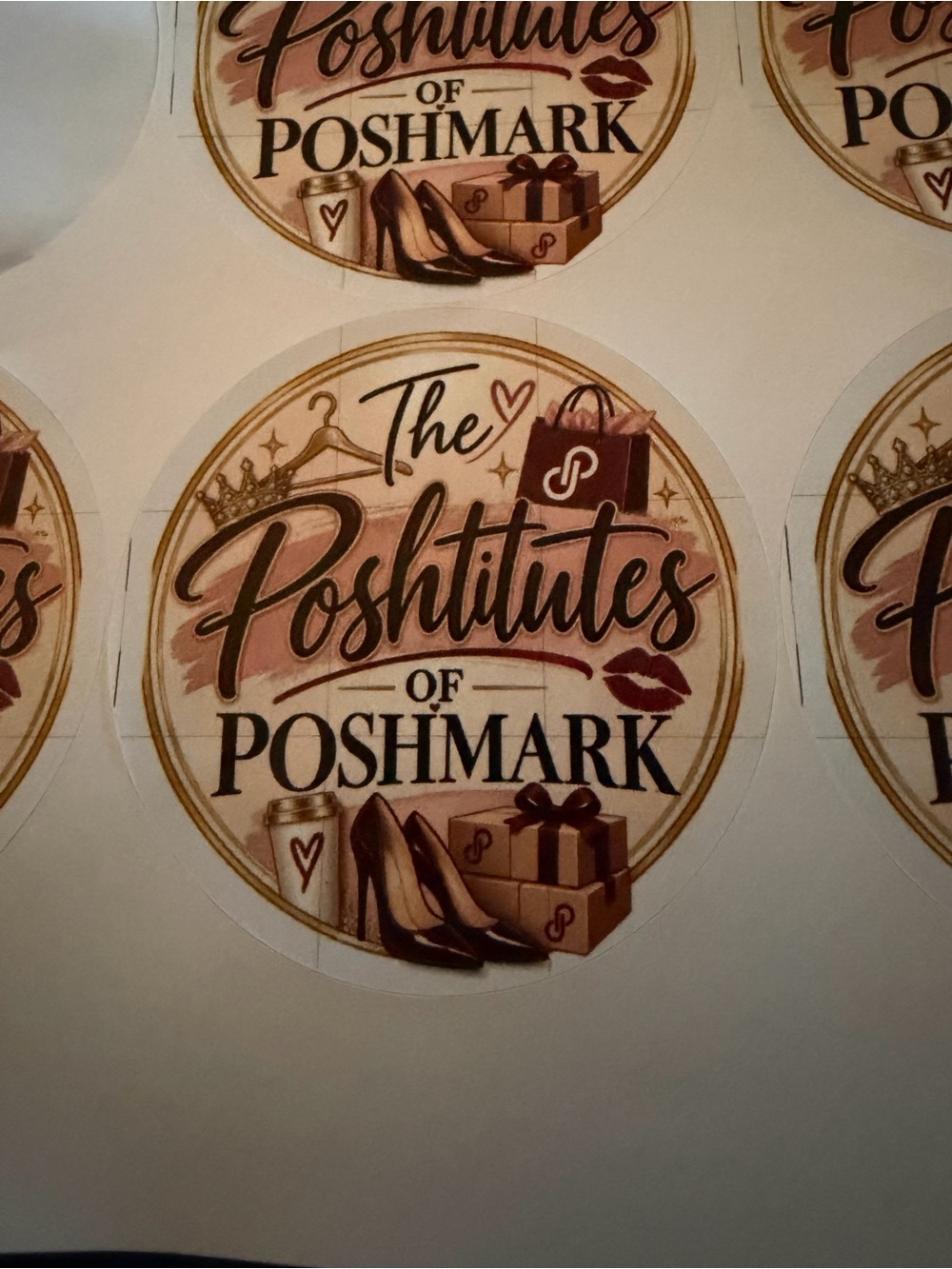 6 - 3 Inch Poshitutes of Poshmark Round Stickers